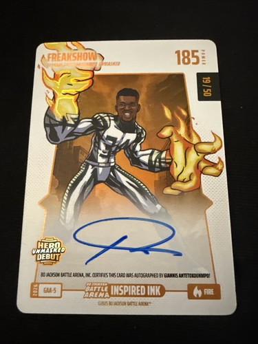 2026 Bo Jackson Battle Arena Freakshow Giannis Antetokounmpo Fire Auto /50