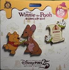 Disney Winnie the Pooh and Kanga Hundred Acre Wood August Pin Set 8/12