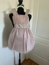 Cinderella Couture Girls Ball Gown Pink Tulle Dress Size 2 Sleeveless Beaded Bow