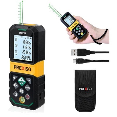 High Accuracy Green Beam Laser Distance Meter - 265ft Range
