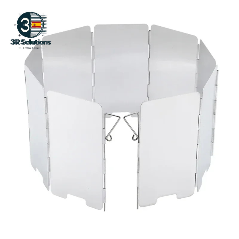 Paraviento Cocina Camping 9 Placas Plegable Estufa Gas Aluminio