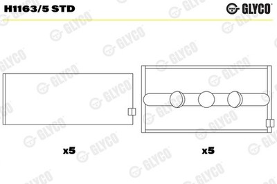 GLYCO H1163/5 STD Kurbelwellenlager für FORD,FORD (JMC),FORD AUSTRALIA