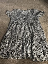 Black And White Polka Dot SHEIN Dress Size L With Decorative Buttons