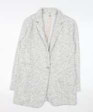 Miss Selfridge Women&rsquo;s Grey Knit Mid-Length Blazer Jacket Size 6