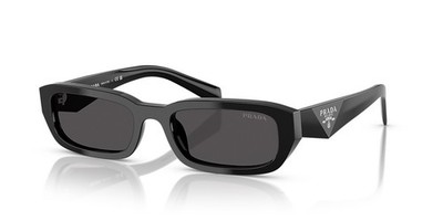 PRADA PR B06S 16K08Z Black Silver Logo Dark Grey Lens 53mm