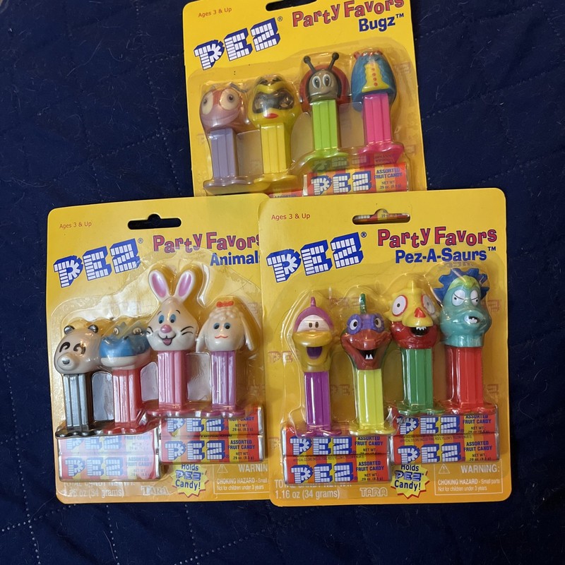 Vintage PEZ Bugz, Animals & Pez-a-Saurs Mini Party Favor Dispensers Sealed New