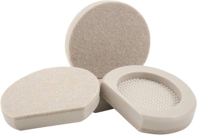 Super Sliders 3'' Cupped Reusable Felt Furniture and Appliance Sliders for Hard S