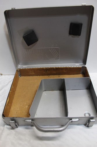 VINTAGE BLACK & DECKER METAL CASE  Silver 13 1/2" x 10 1/2" x 3 1/4" CASE ONLY