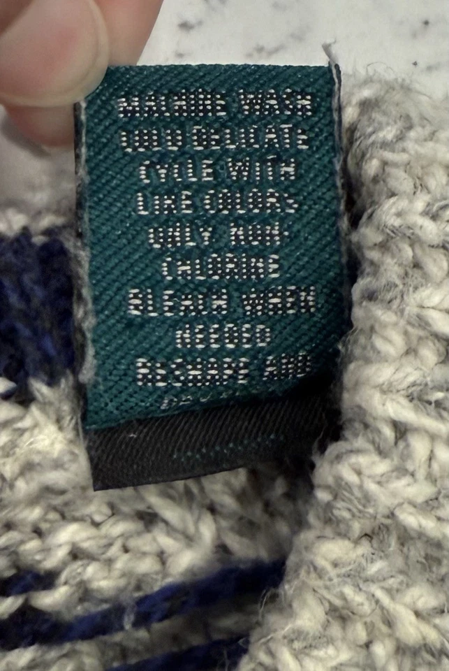 Claybrooke Y2K Geometric Sweater Cable Chunky Grandpa Fisherman 90s Mens Large - Image 4 of 4