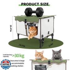 BNZ Indestructible Heated Cat House for Outside Winter, Weatherproof, Safe Es...