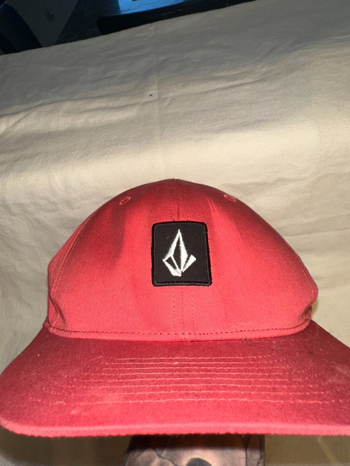 Volcom Red Snapback Hat Stone Logo Adjustable Cap - image 1
