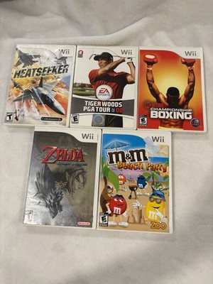 Lot of 5 Nintendo Wii Games Zelda Twilight Princess M&M Beach Party Tiger Woods