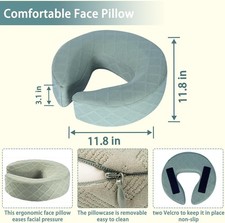 Massage Headrest Adjustable Face Down Pillow Eye Surgery Black 6-17IN Portable