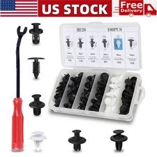 100Pcs Car Retainer Clips Auto Plastic Fasteners Push Trim Pin Rivet Bumper Set