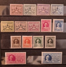 Francobolli Vaticano 1929, Mi. n.1-15 mai usato