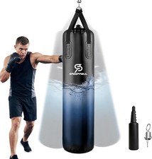 4FT Water Punching Bag Heavy Boxing Bag Adjustable 60-120 lbs Black