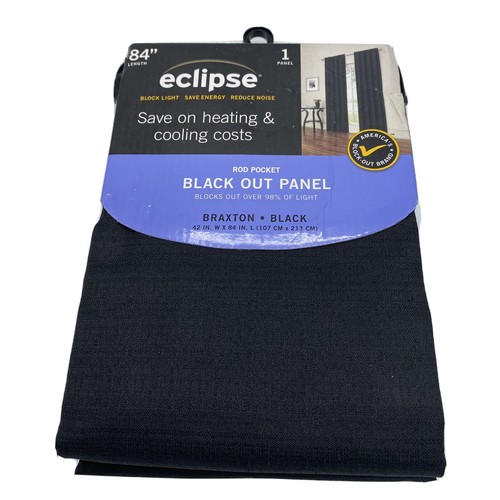 NEW Black Out Panel 42" x 84" Blocking Curtain Panel - Black