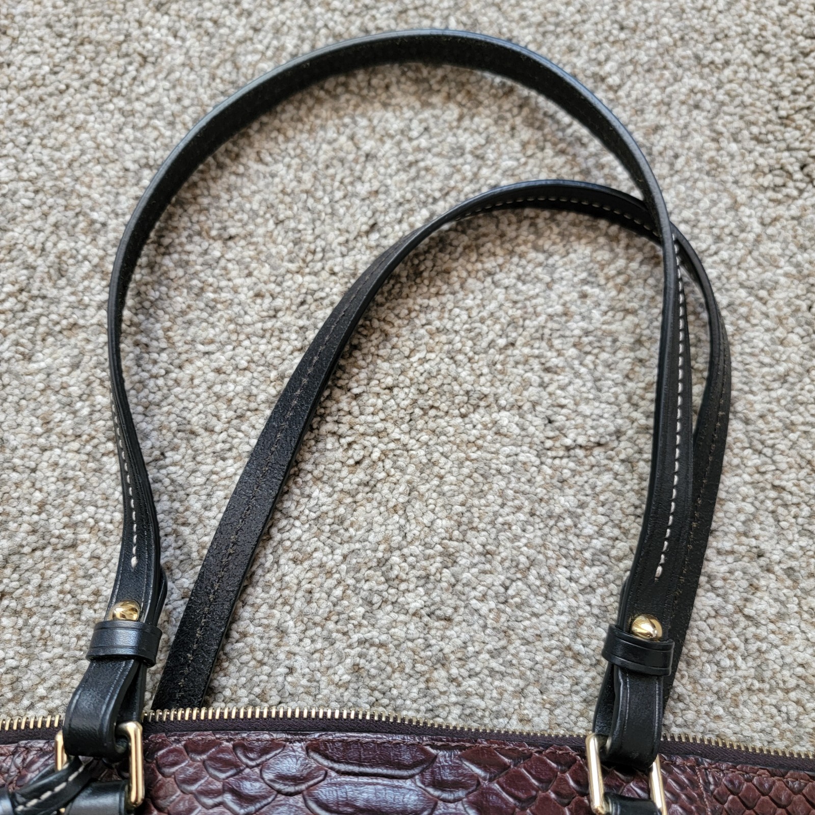 Dooney & Bourke Dark Brown Python Snakeskin Embos… - image 8