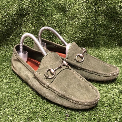 Grass Horsebit Mens Suede Green 