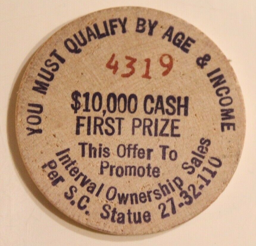 Vintage Interval Ownership Sales Wooden Nickel eBay
