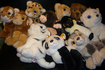 W-F-L TY Wild Wild Best Stofftier 25 cm Auswahl Löwe Tiger Bär Pinguin Wolf 