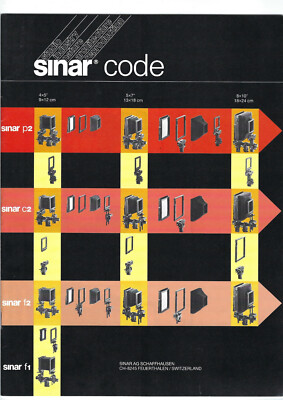 SINAR Code Kameras und Zubehör Systemübersicht Broschüre Booklet - 5/88