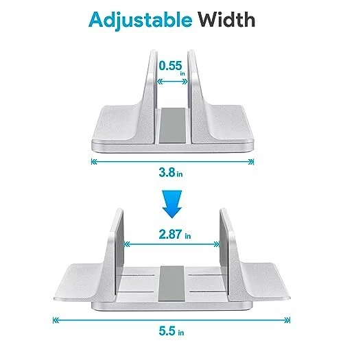 Soporte vertical para computadora portátil Soporte de aluminio para computadora portátil Soporte de escritorio con... Foto 2 de 4