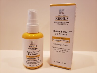 Kiehl's Better Screen UV Serum Broad Spectrum SPF 50 Collagen Peptide 1.7 Fl Oz