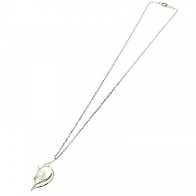 MIKIMOTO Silver Pendant with Single Pearl, S Engraved [VG