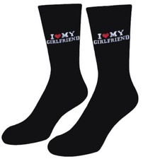 Gift for Boyfriend I Love My Girlfriend Socks I Love My Girlfriend Black