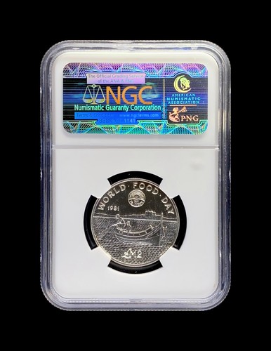 MALTA. 1981, 2 Pounds, Silver - NGC MS65 - World Food Day, RARE - Picture 5 of 7