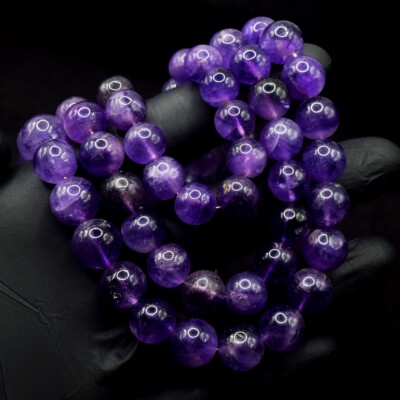 3 Strand Awesome Stunning Purple Amethyst 1096.00Cts Beaded Necklace VK 07 E617