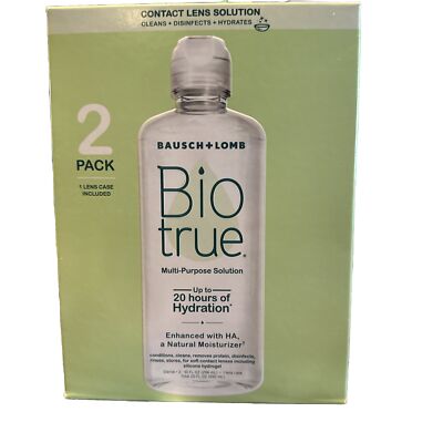 Bausch+Lomb Biotrue Multi-Purpose Solution 10 oz - 2 PACK +Lenz Case Exp-10/2025