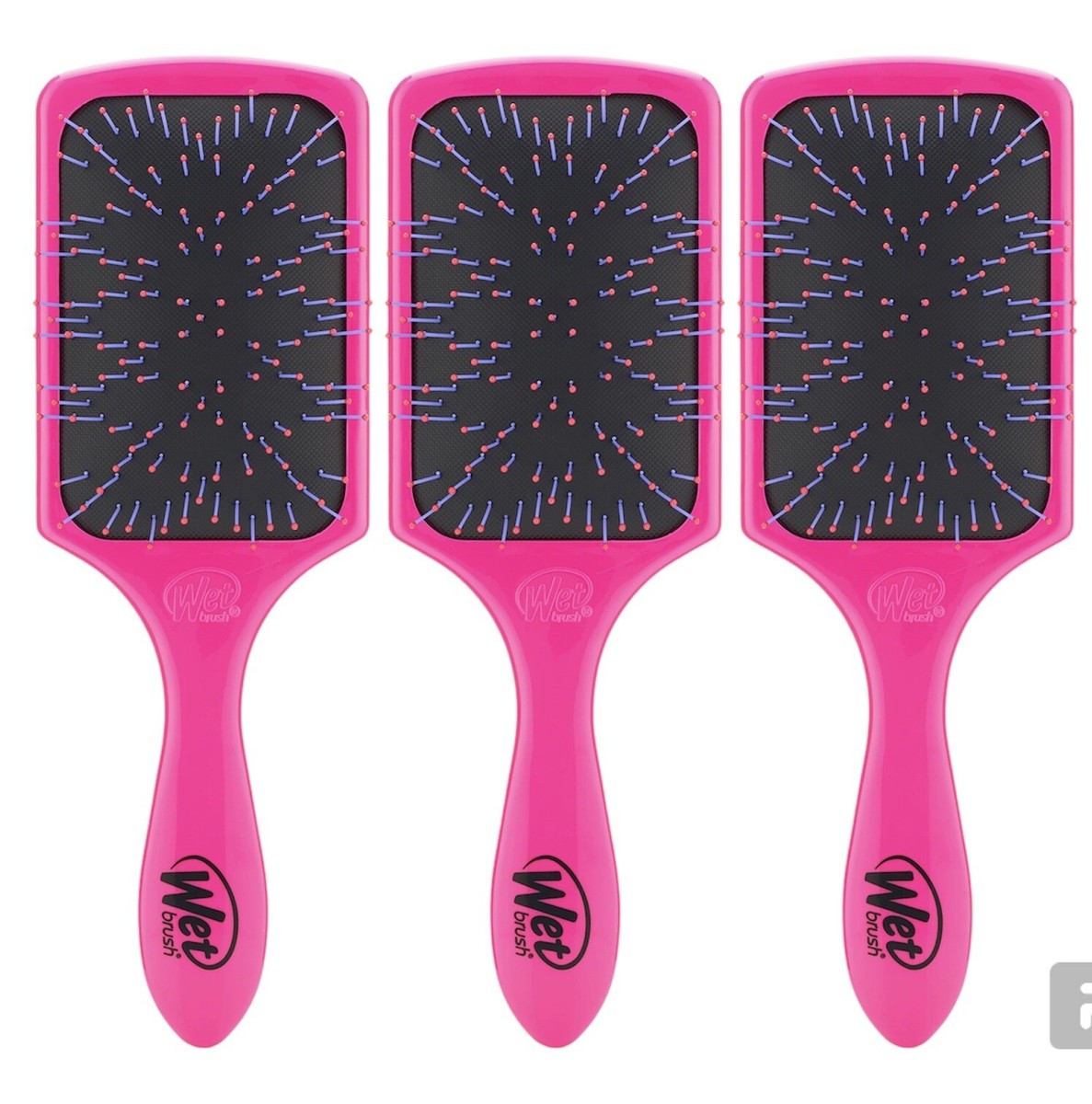 Wet Brush Set Mit Haargummi – 4 Haarbürsten & 3 Satin-Haargummis, Rosa, Für Schonendes Entwirren