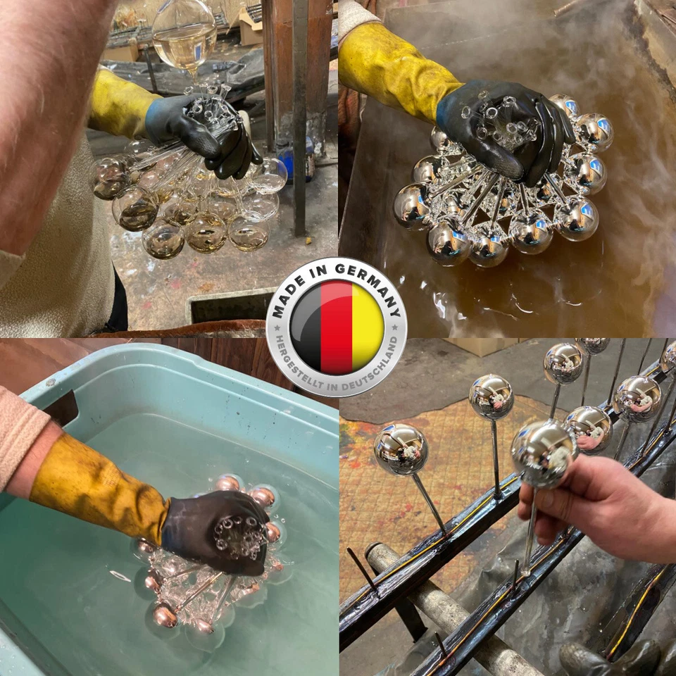 Lauschaer Glas Christbaumschmuck Vögel Glas silber glanz mundgeblasen - Bild 4 von 4