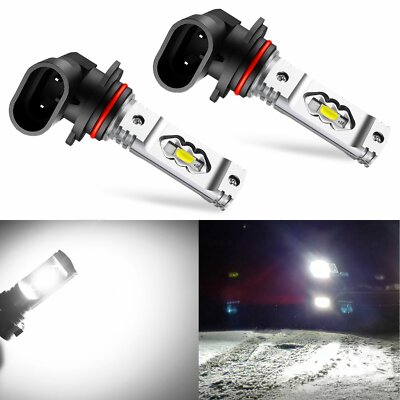 JDM ASTAR 2x H10 9145 LED White Fog Driving Light Bulb High Power Conversion Kit