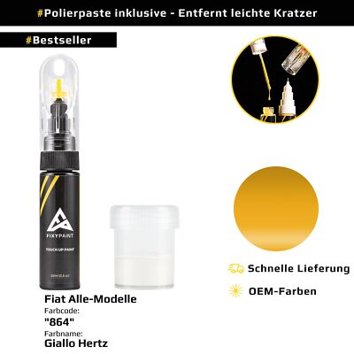 Lackstift für Fiat Alle Modelle Code: 864 Giallo Hertz