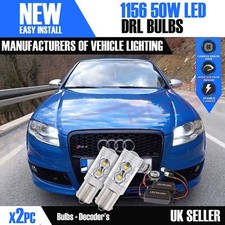 2 x P21W 1156 CANBUS NO ERROR Resistors 50w LED AUDI RS4 DRL S4 daytime