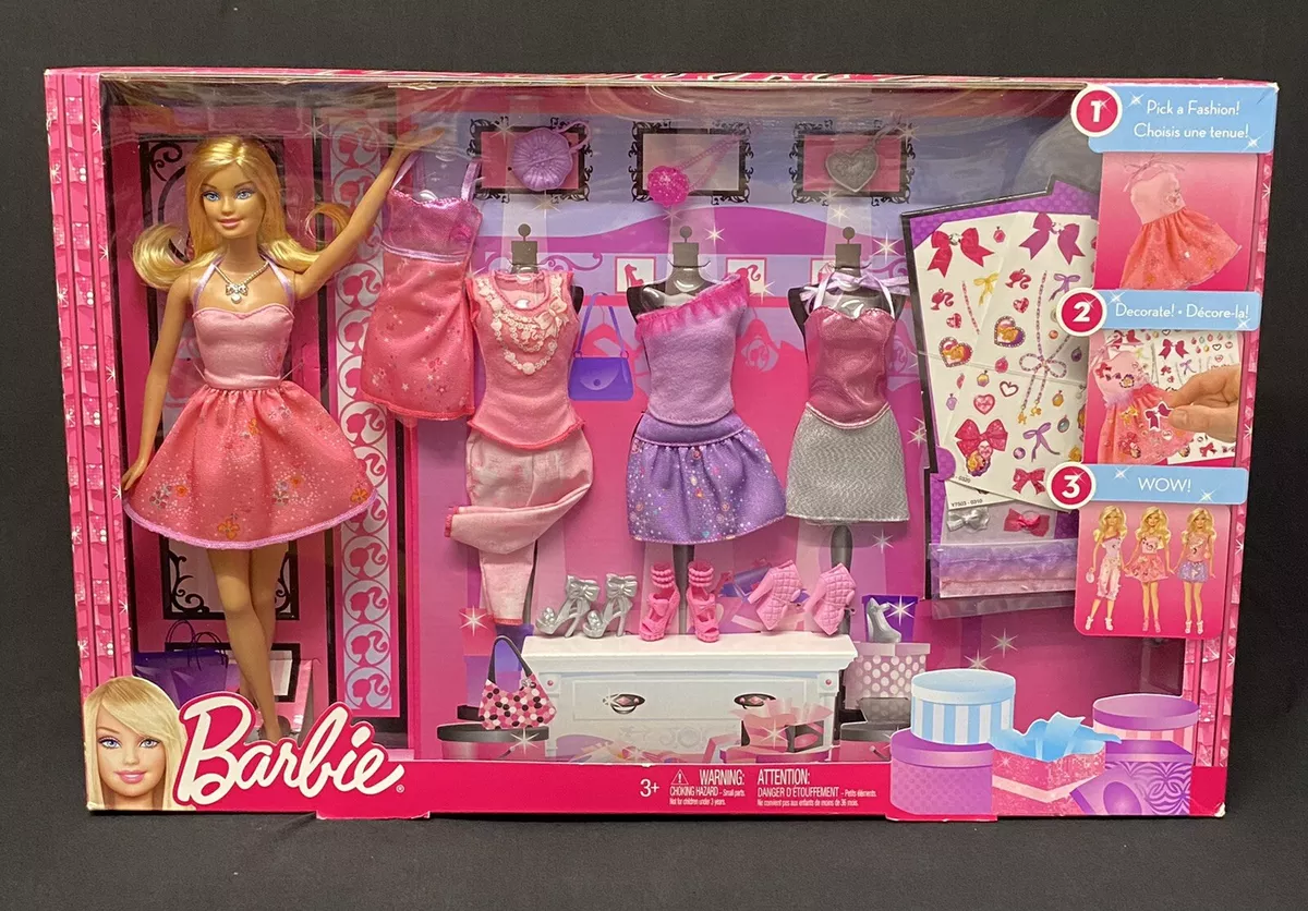 Barbie Pick A Fashion & Decorate Doll Set With Lots Of Accessories 2012 NEW