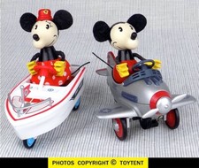 Speedboat Minnie  Mickey Mouse pilot miniature pedal car airplane, boat