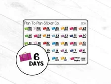2235~~ Suit Case Vacation Countdown Planner Stickers.