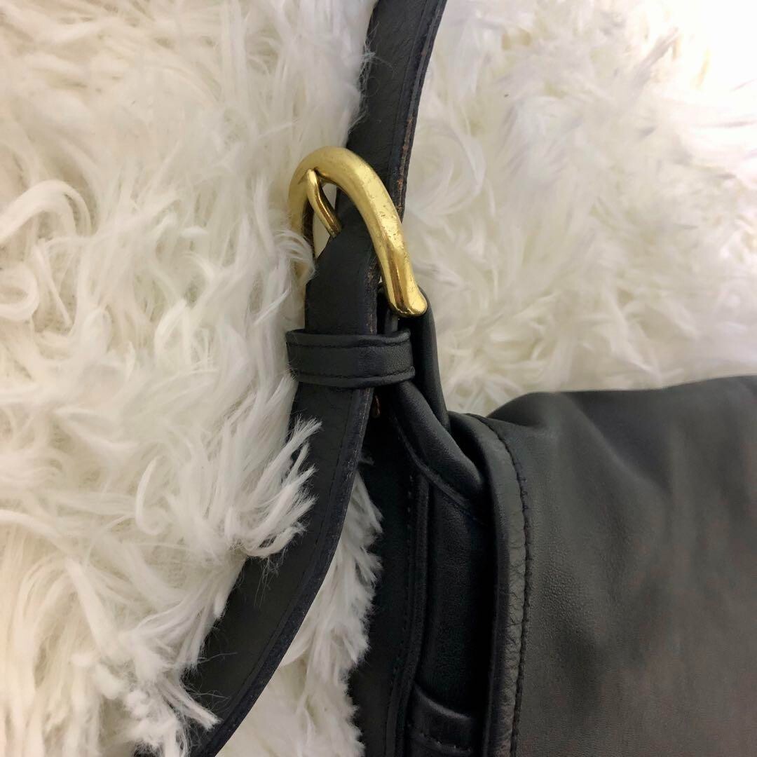 COACH オールドコーチ レザー ショルダーバッグ 斜め掛 USA製 4115 Extremely Rare Made In USA Old Coach 4115 Shoulder Bag Black