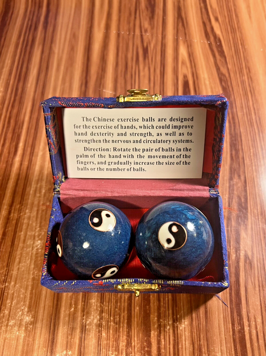 Chinese Musical Chime Yin Yang Medicine Balls In Box Collectible