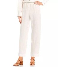 Bryn Walker White Lightweight Linen Anka Straight Pants Crop 2XS NWT 125