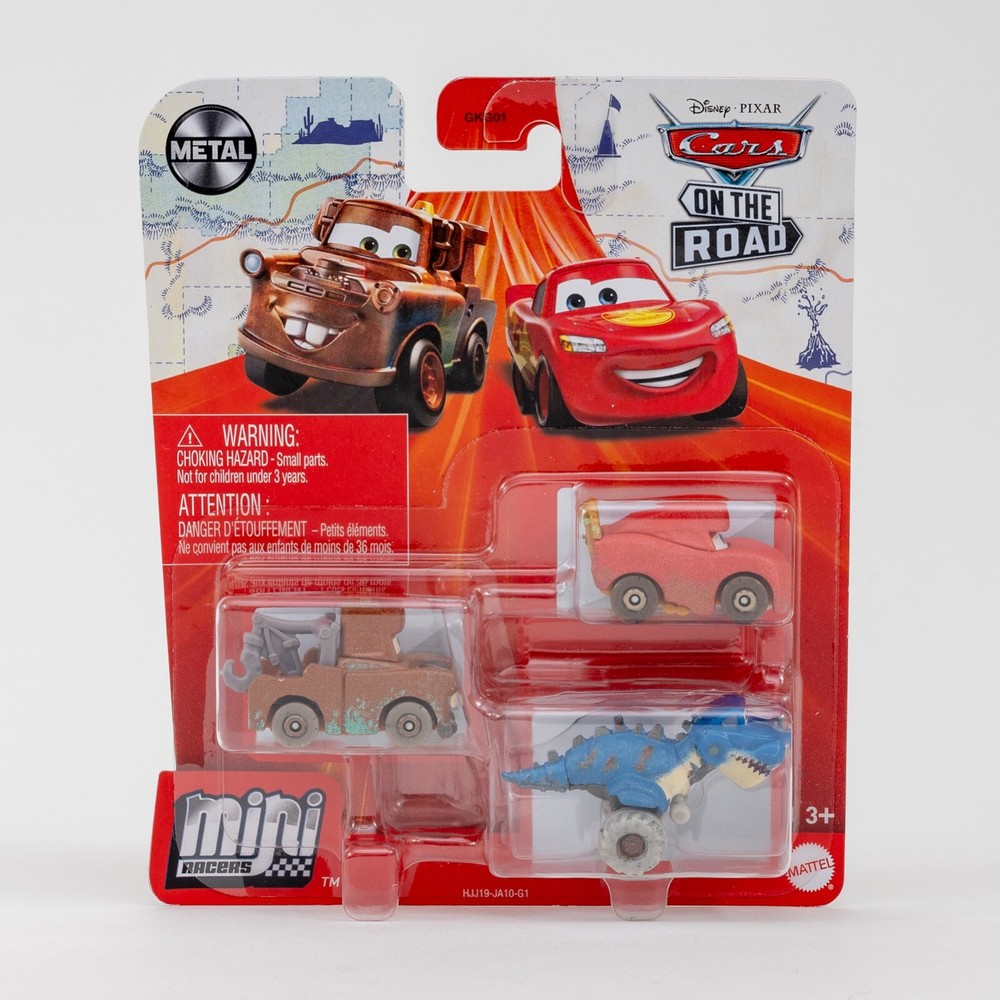 Disney Cars Mini Racers Tyranamissiasaurus Rex T-Rex Cave Lighning McQueen Mater