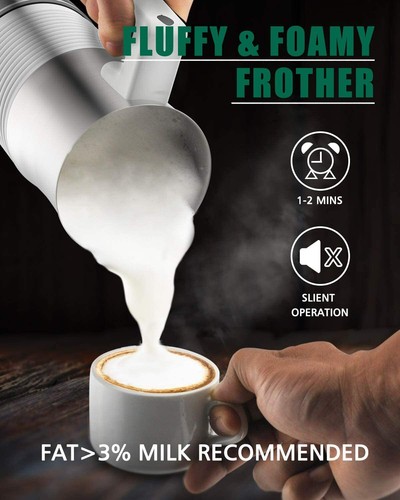 Huogary Milk Frother, Milk Steamer for Milk Foam & Hot Milk(4.5oz/10.5oz), Elect - Picture 6 of 6