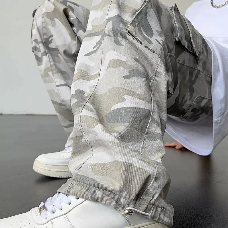 Men Cargo Pants Camouflage Outdoor Trousers Baggy Hip Hop Men Cargo Pants Camouflage Outdoor Trousers Baggy Hip Hop