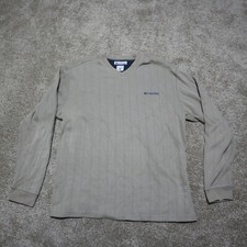 Columbia Tan Ribbed Knit Crew-neck Sweater Men's Size XL Extra Large