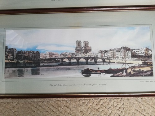 2 stampe litografiche Thomas Girtin Notre Dame Tuileries e ponte n. 472/5000 - Foto 2 di 9