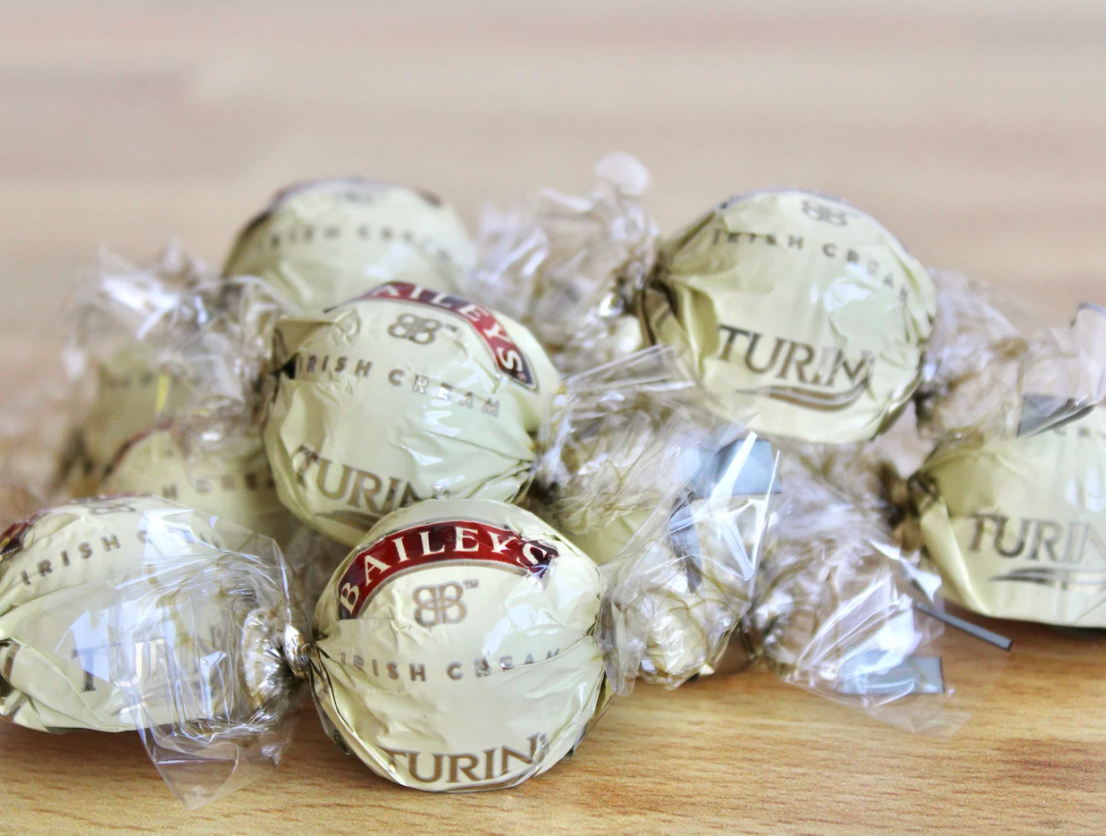 Turin Chocolates Filled with Baileys, 7 oz 1 Container Sleeve Ganache